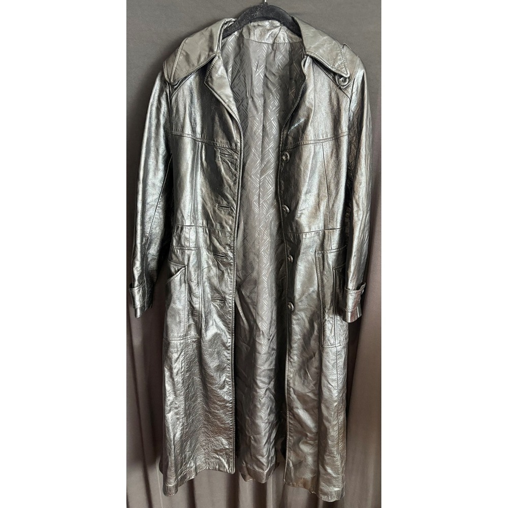 Vintage Women's 1980 Schott NYC Genuine Leather & Suede Trench Coat Size 10